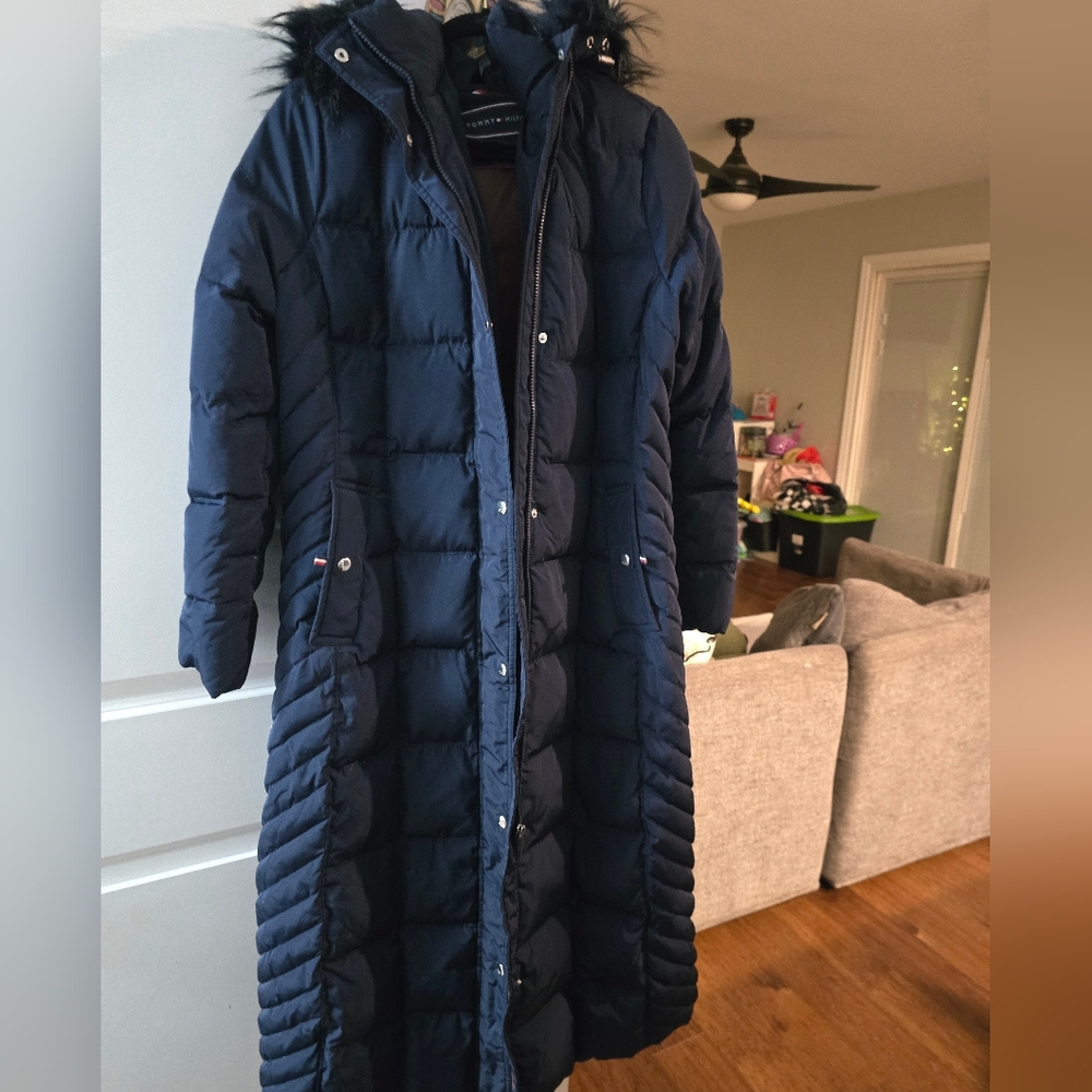 Women's Navy Puffer Coat